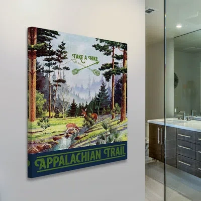 Marmont Hill Appalachian Trail Vintage Advertisement - Wrapped Canvas Advertisements Print In Blue;green