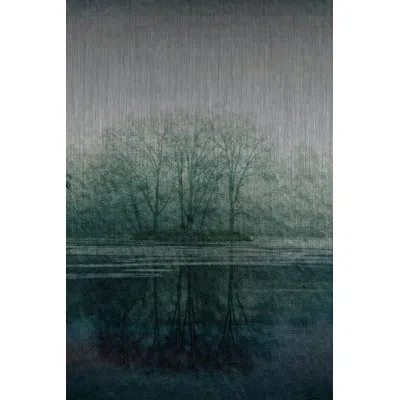Marmont Hill 'apple Lake' Painting Print On Brushed Aluminum In Blue;green