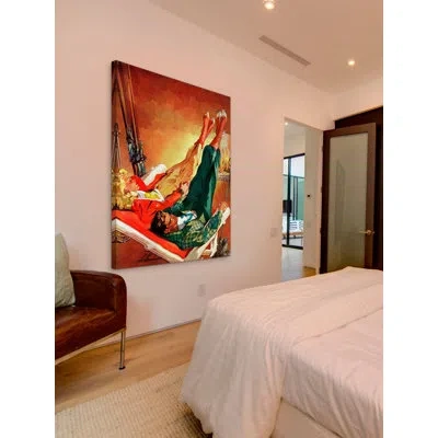 Marmont Hill Apres Ski By Ski Weld Print On Wrapped Canvas In Green;red;yellow;orange