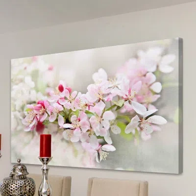 Marmont Hill 'april Flowers' By Sylvia Cook Painting Print On Wrapped Canvas In Gray;pink