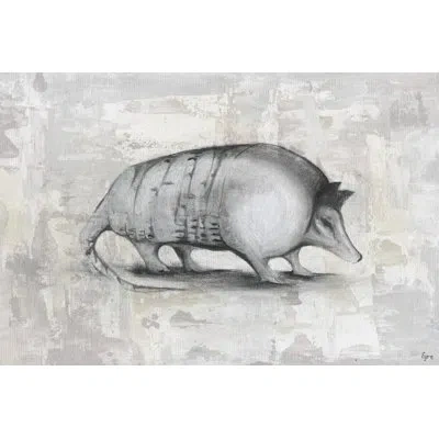 Marmont Hill 'armadillo Ii' Painting Print On Wrapped Canvas In Gray