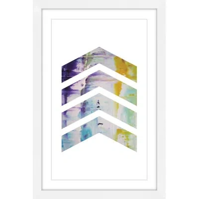 Marmont Hill Arrow Up By Diana Alcala - Picture Frame Graphic Art Print On Paper In Blue;yellow;purple