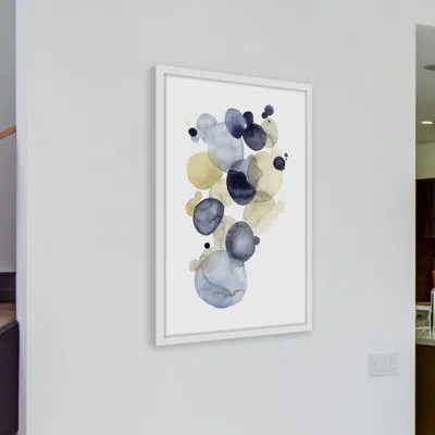 Marmont Hill 'asteroid Drift Ii' Framed Painting Print In Blue;white