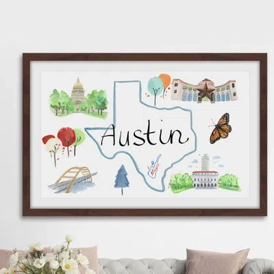 Marmont Hill 'austin Sites' Framed Painting Print In Blue;green;grey