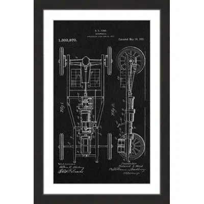 Marmont Hill 'automobile 1919 Black Paper' By Steve King Framed Painting Print In Black;white