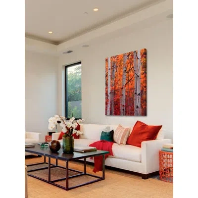 Marmont Hill 'autumn Splendor' By Don Schwartz Painting Print On Wrapped Canvas In Gray;orange