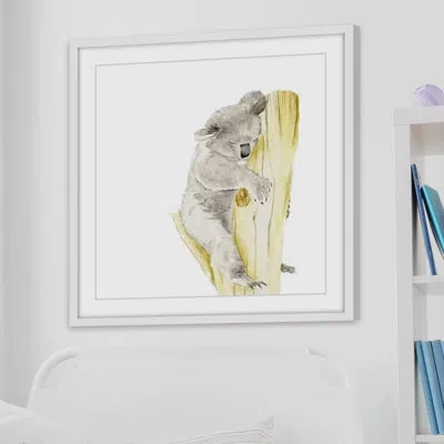 Marmont Hill 'baby Koala I' Framed Print In Gray;yellow