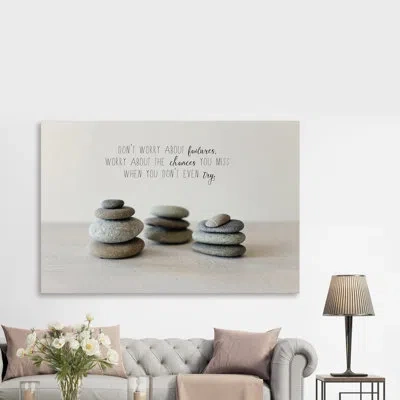 Marmont Hill 'balancing Rocks' By Sylvia Cook Painting Print On Wrapped Canvas In Gray