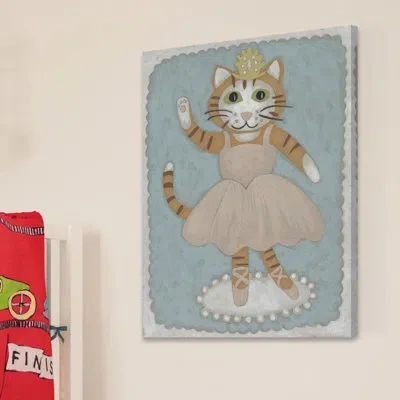 Marmont Hill 'ballerina Animal Iv' Print On Wrapped Canvas In Blue;pink;orange