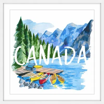 Marmont Hill "banff National Park (canada)" Framed Print In Blue;brown;green