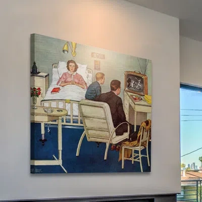 Marmont Hill Baseball In The Hospital By Amos Sewell Painting Print On Wrapped Canvas In Blue;brown;white;pink