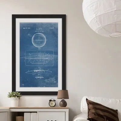 Marmont Hill 'basketball 1925 Blueprint' By Steve King Framed Painting Print In Blue;white