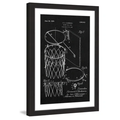 Marmont Hill 'basketball Hoop 1925 Black Paper' By Steve King Framed Painting Print In Black;white