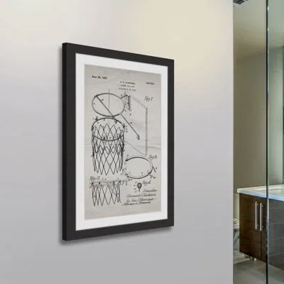 Marmont Hill 'basketball Hoop 1925 Old Paper' By Steve King Framed Painting Print In Black;white