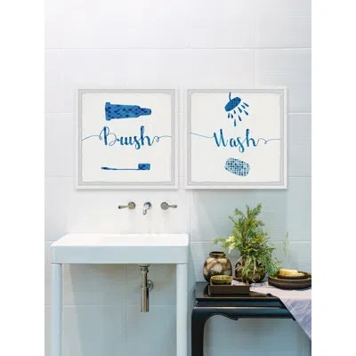 Marmont Hill Bath Blues - 2 Piece Single Picture Frame Print Set