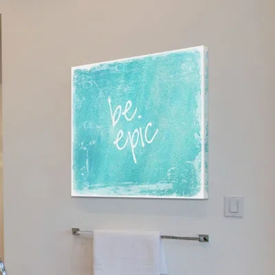 Marmont Hill 'be Epic-square' By Sylvia Cook Painting Print On Wrapped Canvas In Blue;white