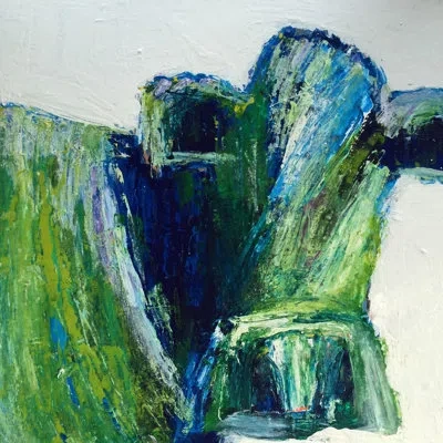 Marmont Hill 'be Green' Framed Painting Print On Wrapped Canvas In Blue;green;gray