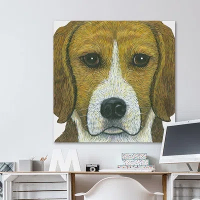 Marmont Hill 'beagle' Painting Print On Wrapped Canvas In Yellow