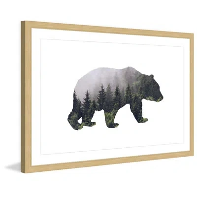 Marmont Hill Bear Forest - Picture Frame Graphic Art Print On Paper In Green;gray