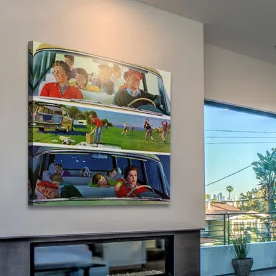 Marmont Hill Before During And After Picnic By John Falter Painting Print On Wrapped Canvas In Blue;green