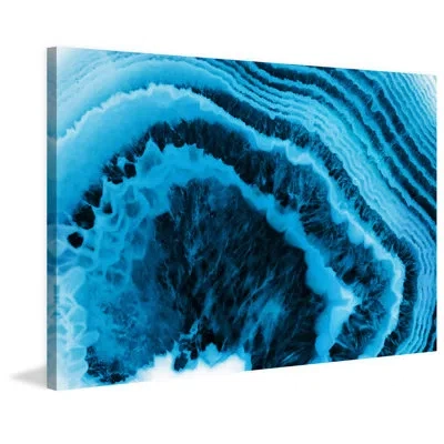 Marmont Hill 'between The Layers' Painting Print On Wrapped Canvas In Blue;white