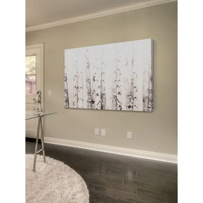 Marmont Hill Birchwood - Wrapped Canvas Print In Brown;white