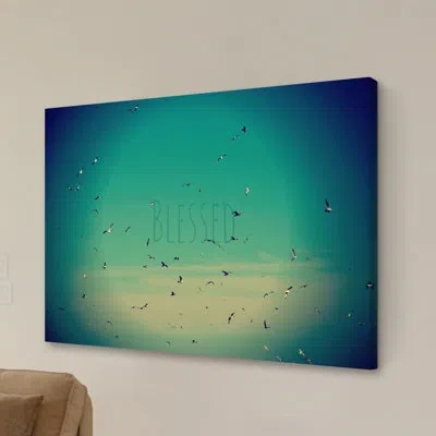 Marmont Hill 'blessed' By Robin Delean Painting Print On Wrapped Canvas In Blue;green