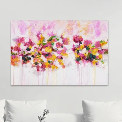 Marmont Hill 'blossoming Love' By Julie Joy Painting Print On Wrapped Canvas In Pink