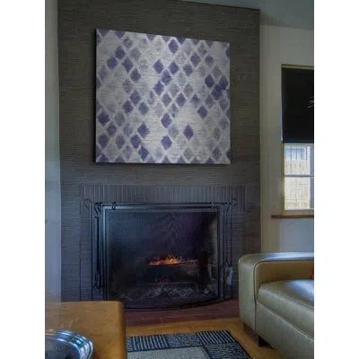 Marmont Hill 'blue And White Diamonds' Print On Metal In Blue;gray;beige