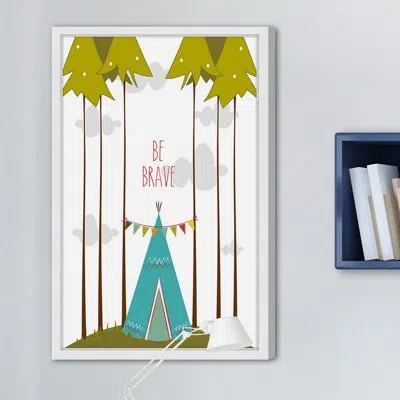 Marmont Hill 'blue Tee Pee' Framed Print In Blue;brown;green