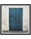Marmont Hill Blue Wooden Door Framed Print Wall Art In Multicolor
