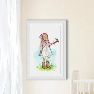 Marmont Hill 'bluebird' By Phyllis Harris Framed Print In Blue;green;pink