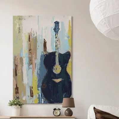 Marmont Hill "bluebird Cafe Ii" Painting Print On Wrapped Canvas In Blue;brown;yellow