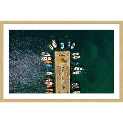 Marmont Hill 'boats Docked' By Karolis Janulis Framed Painting Print In Blue;black;brown