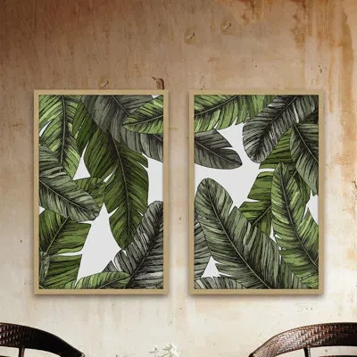 Marmont Hill Boca Raton Diptych - 2 Piece Picture Frame Graphic Art Print Set On Paper In Natural Framed