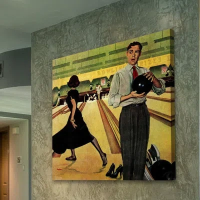 Marmont Hill Bowling Strike By George Hughes Painting Print On Wrapped Canvas In Black;gold