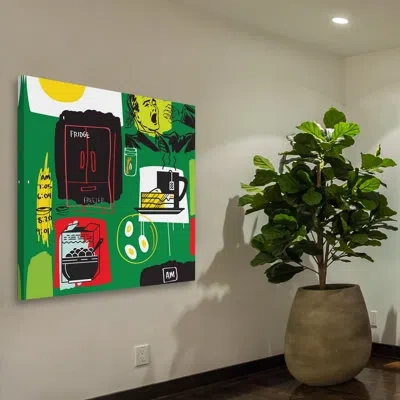 Marmont Hill 'breakfast' By Josh Ruggs Painting Print On Wrapped Canvas In Green;red;yellow