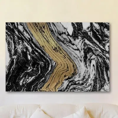 Marmont Hill 'breaking Through' Painting Print On Wrapped Canvas In Black;gray;gold