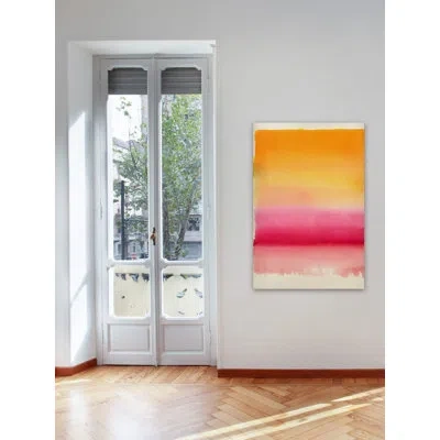 Marmont Hill Brightly Layered - Wrapped Canvas Print In Pink;orange