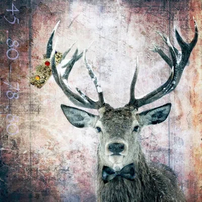 Marmont Hill 'buck Prince' By Morgan Jones Painting Print On Wrapped Canvas In Blue;brown;white;gray