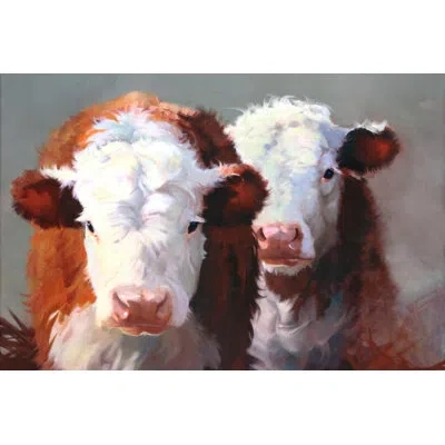 Marmont Hill "buddies" Print On Wrapped Canvas In Green;gray;orange