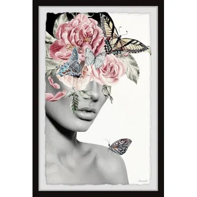 Marmont Hill 'butterfly Bonanza' - Picture Frame Print On Paper In Black;gray;red