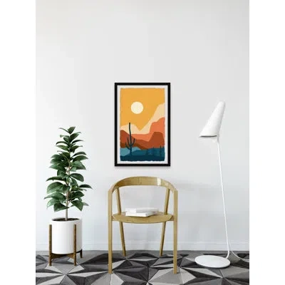 Marmont Hill Cactus Sunshine By - Picture Frame Painting In Blue;orange