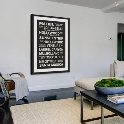 Marmont Hill Cali Sites By  - Picture Frame Textual Art Print On Paper In Black