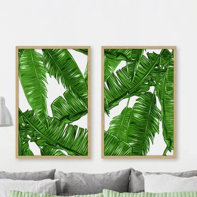Marmont Hill Callaway Diptych Picture Frame Graphic Art Print On Paper In Natural Framed