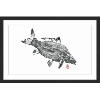 Marmont Hill 'carp' Framed Painting Print In Gray