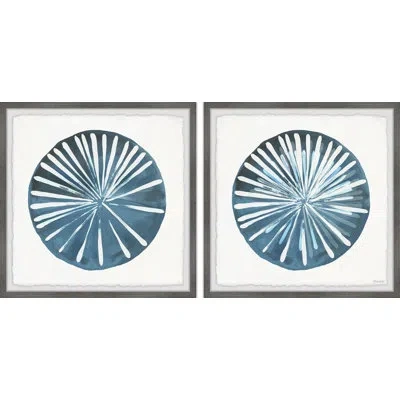 Marmont Hill Cartwheels Diptych In Blue;white;gray