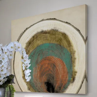 Marmont Hill "center Out" Print On Wrapped Canvas In White;green;yellow;orange