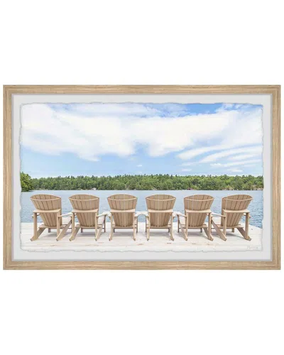 Marmont Hill Chairs By The Lake Framed Print In Multicolor