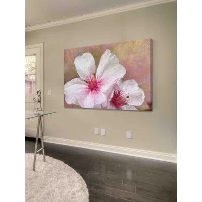 Marmont Hill 'cherry Blossoms' By Theo Painting Print On Wrapped Canvas In Pink